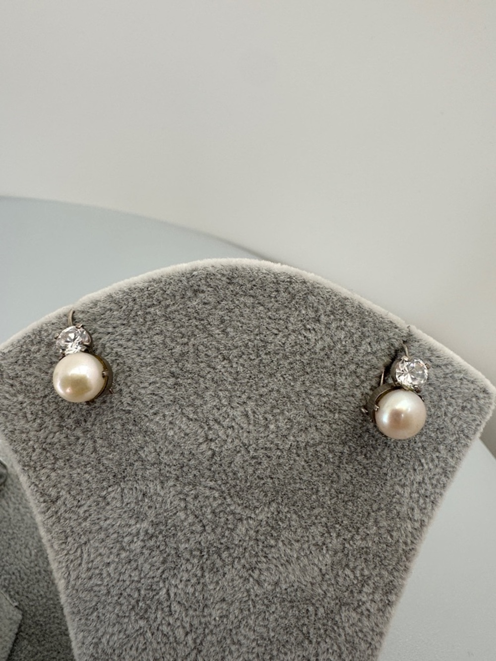 Pearl and Crystal Drop Earrings - Ivory Pearls